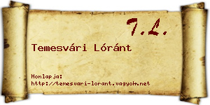 Temesvári Lóránt névjegykártya