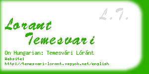 lorant temesvari business card