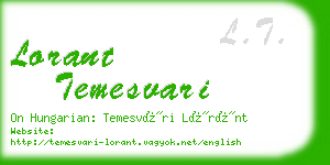 lorant temesvari business card